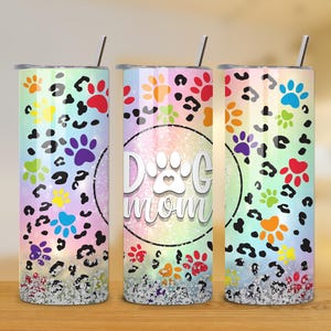 Vaso envolvente de 20 oz con diseño de huella de pata de perro - Vaso delgado - Diseño de sublimación para amantes de los perros - Descarga instantánea