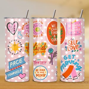 Self Love 20oz Tumbler Wrap - Positive Affirmation Tumbler PNG Design - Skinny Tumbler - Love Yourself Sublimation Design - Instant Download