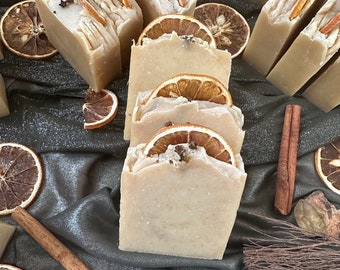 Cinnamon Ritual Soap, (sweet, orange, and cinnamon)(vegan, palm free ethically, sourced,)