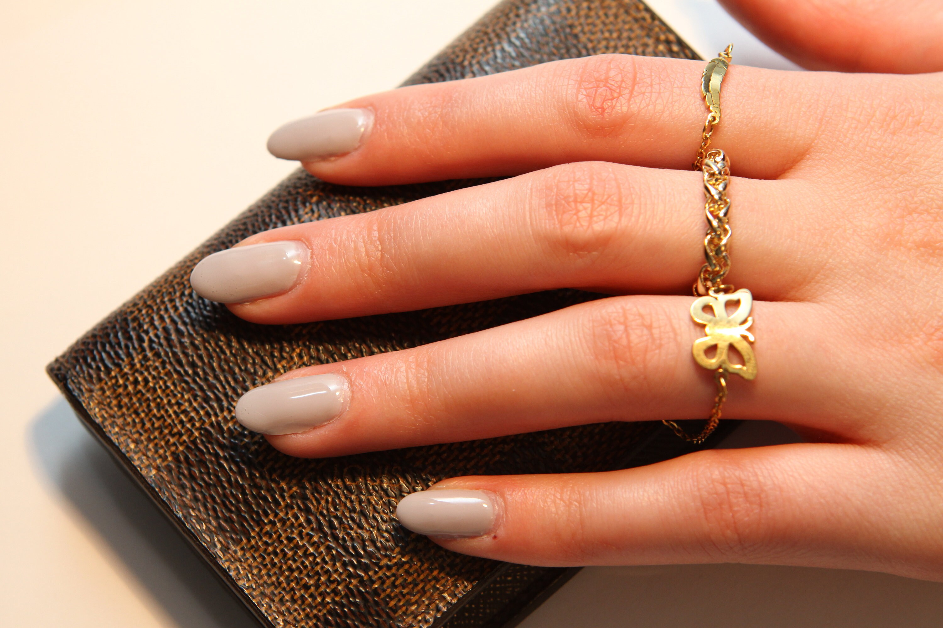 Stacking 18K Gold Plated Chain Ring, Gold Chain Ring, Chunky Chain Ring