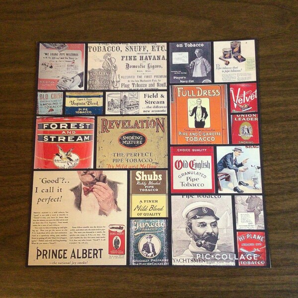 Vintage Themed, Pipe & Pipe Tobacco Advertisement, Photocopy, Self-Made Collage.