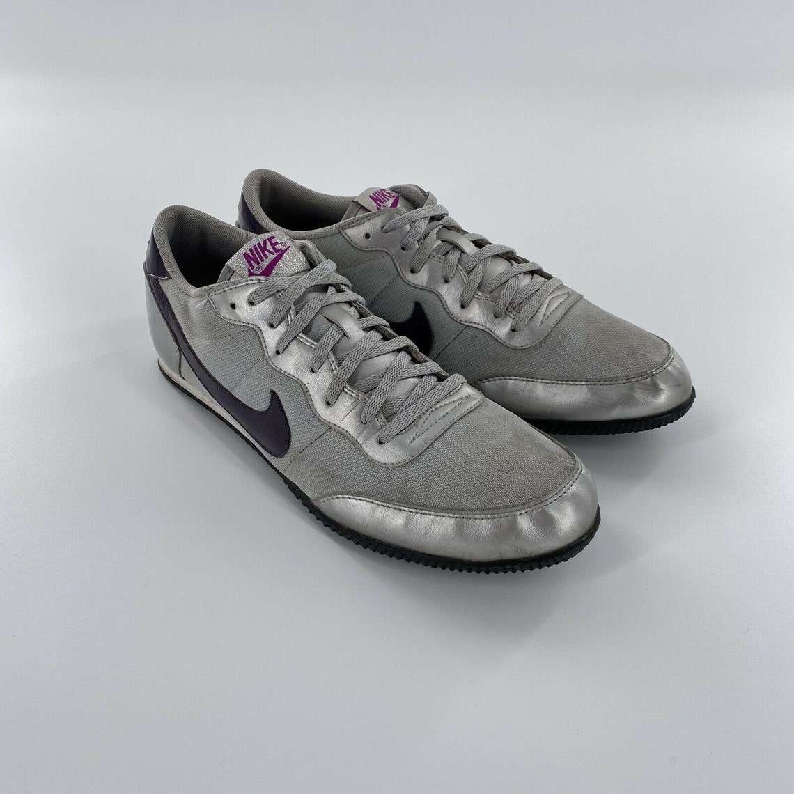 Vintage Nike Sneakers Tennis Shoe Metallic Silver & Purple Etsy
