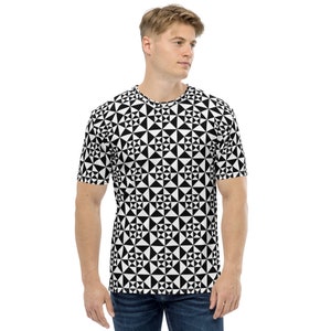 T-shirt imprimé triangles géométriques all-over pour hommes