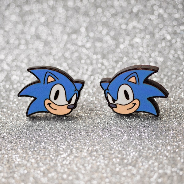 Sonic the Hedgehog Earrings | Sega Sonic Earrings | Retro Video Game Ear Studs