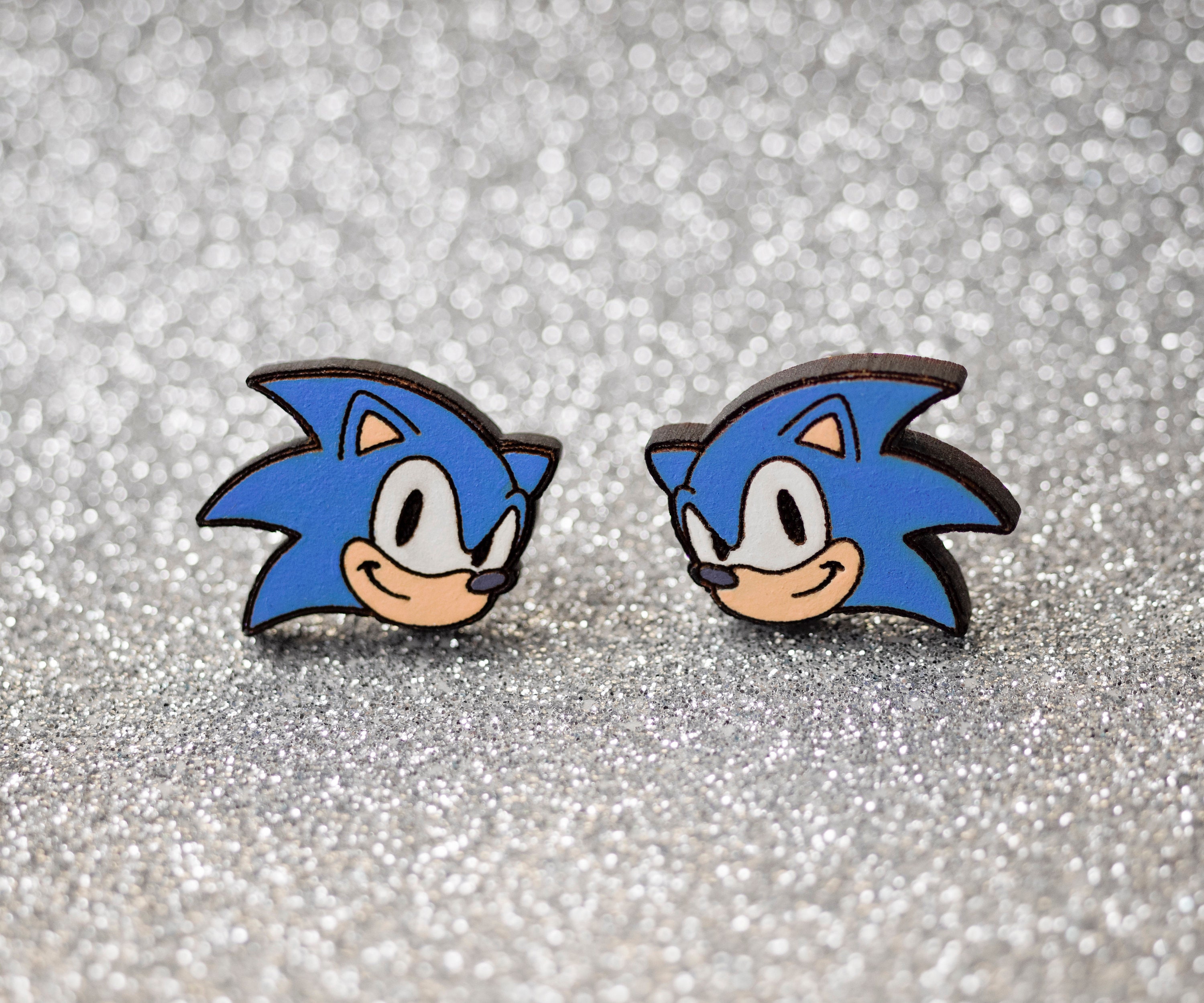 Sonic the Hedgehog Earrings Sega Sonic Earrings Retro Video Game Ear Studs Etsy
