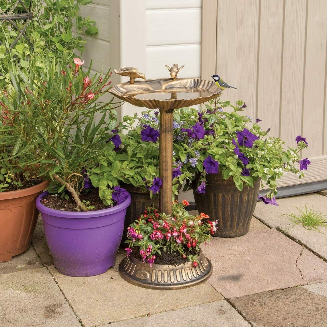 Vintage Bird Bath Feeder Traditional Pedestal Free Standing Etsy UK