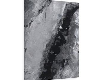 Abstract Gray Canvas Print//Original Artwork Print// Black and Gray Modern Art// Room Accent Art