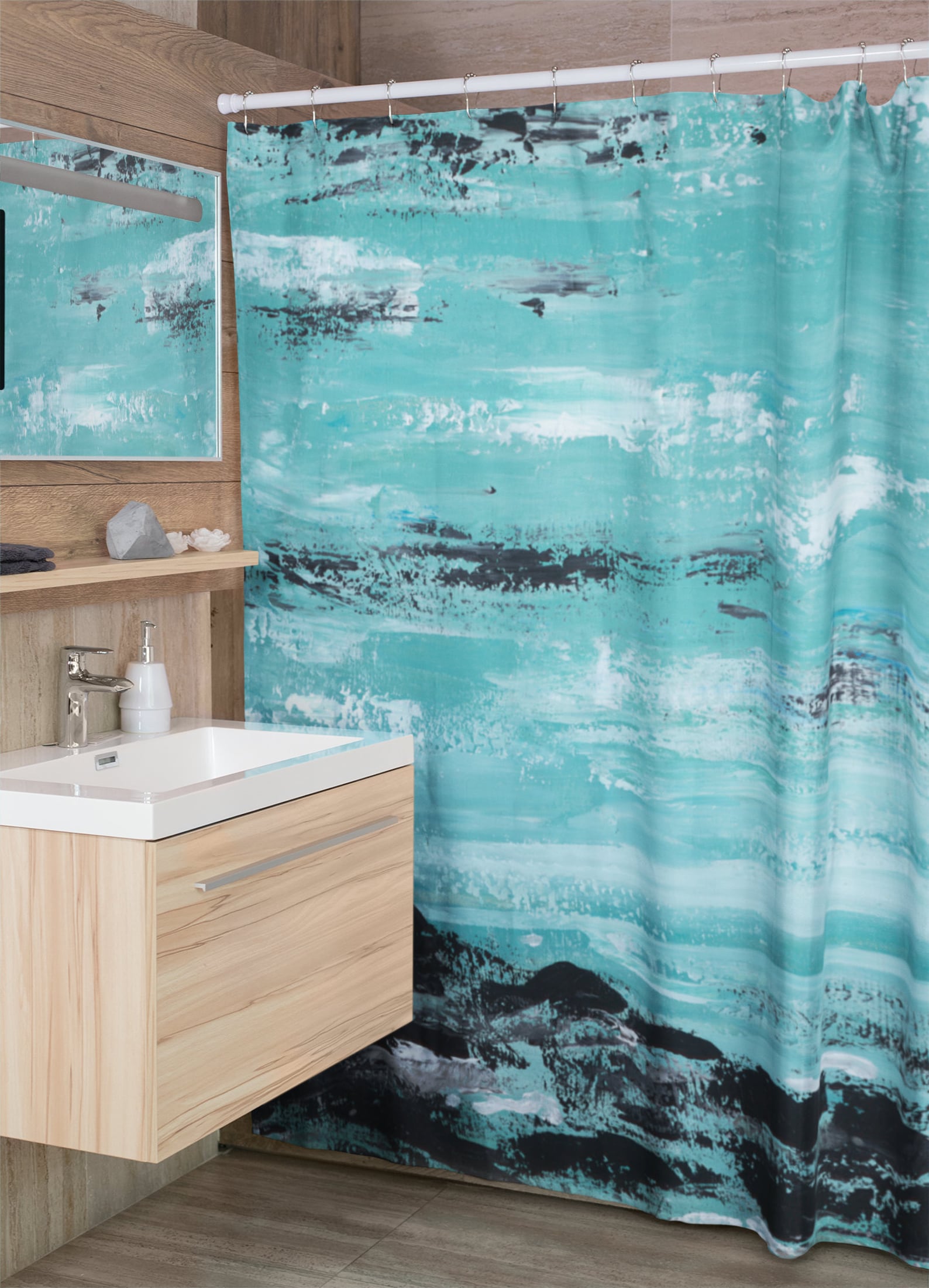 Beach House Shower Curtain// Designer Coastal Bathroom// Etsy