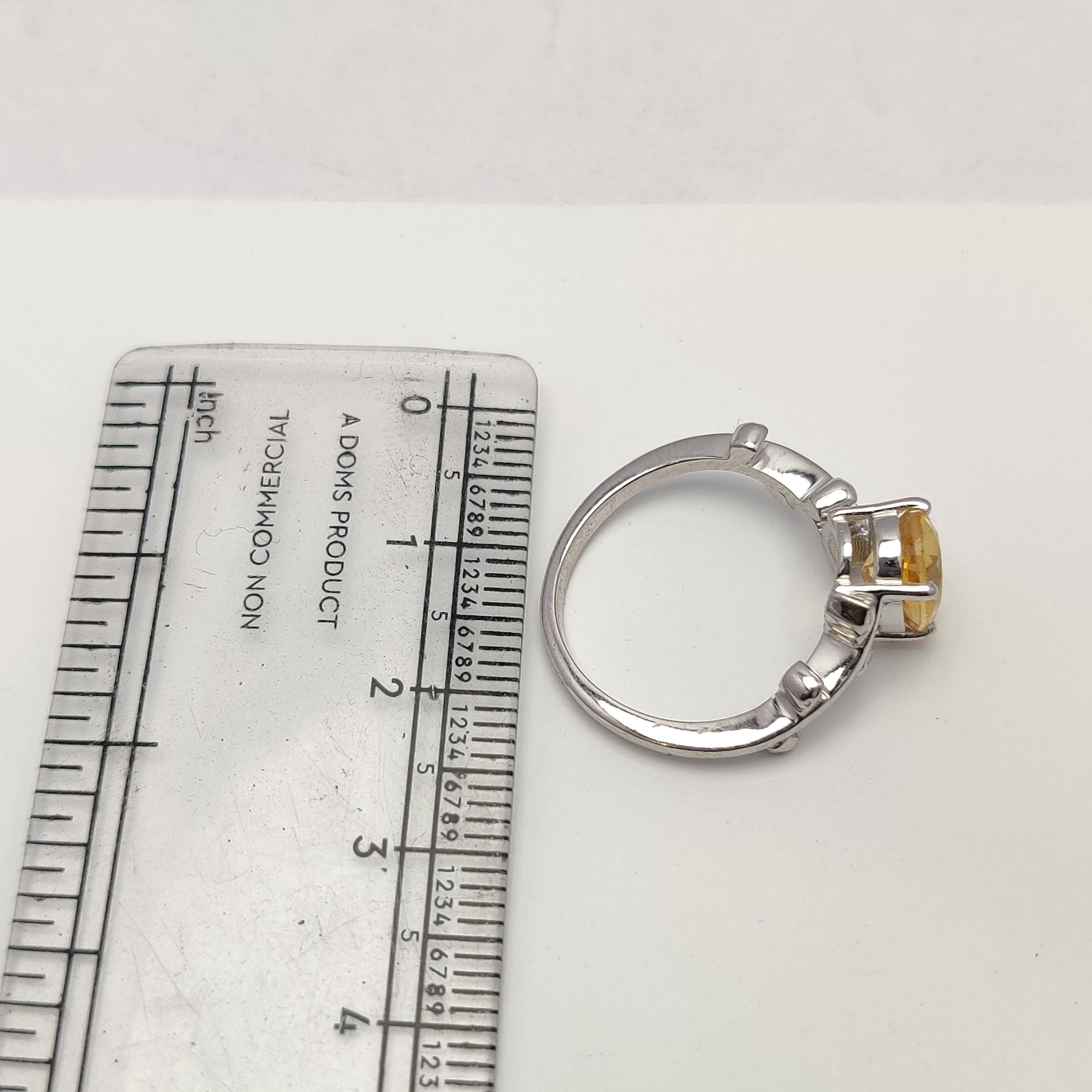 925スターリングシルバーイエローシトリンバンドリングサイズ9.00宝石ファインジュエリーギフト用彼女 シトリンリング：925スターリングシルバーバンド、ゴールドポリッシュ