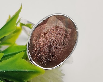 Top Quality Coca Sunstone Gemstone Ring, Handmade Bezel Design Ring, 925 Sterling Silver Statemnet Sunstone Jewelry, Gift For Her