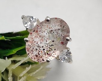 Top Quality Natural Super Seven Gemstone 925 Sterling Silver Ring, Faceted Oval Cut Seven Chakra Melody Ring, Party Wear & Wedding Gift Ring