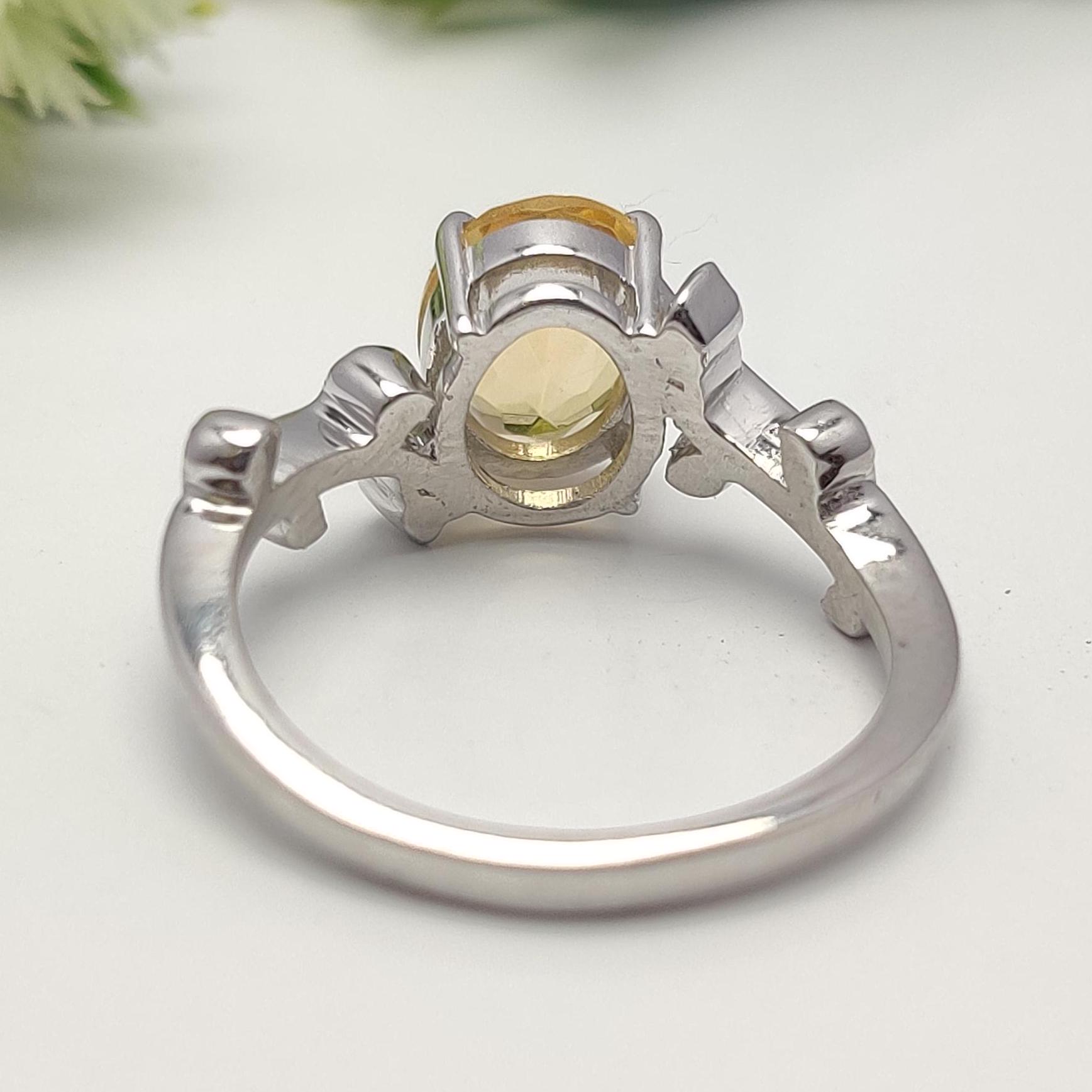 925スターリングシルバーイエローシトリンバンドリングサイズ9.00宝石ファインジュエリーギフト用彼女 シトリンリング：925スターリングシルバーバンド、ゴールドポリッシュ