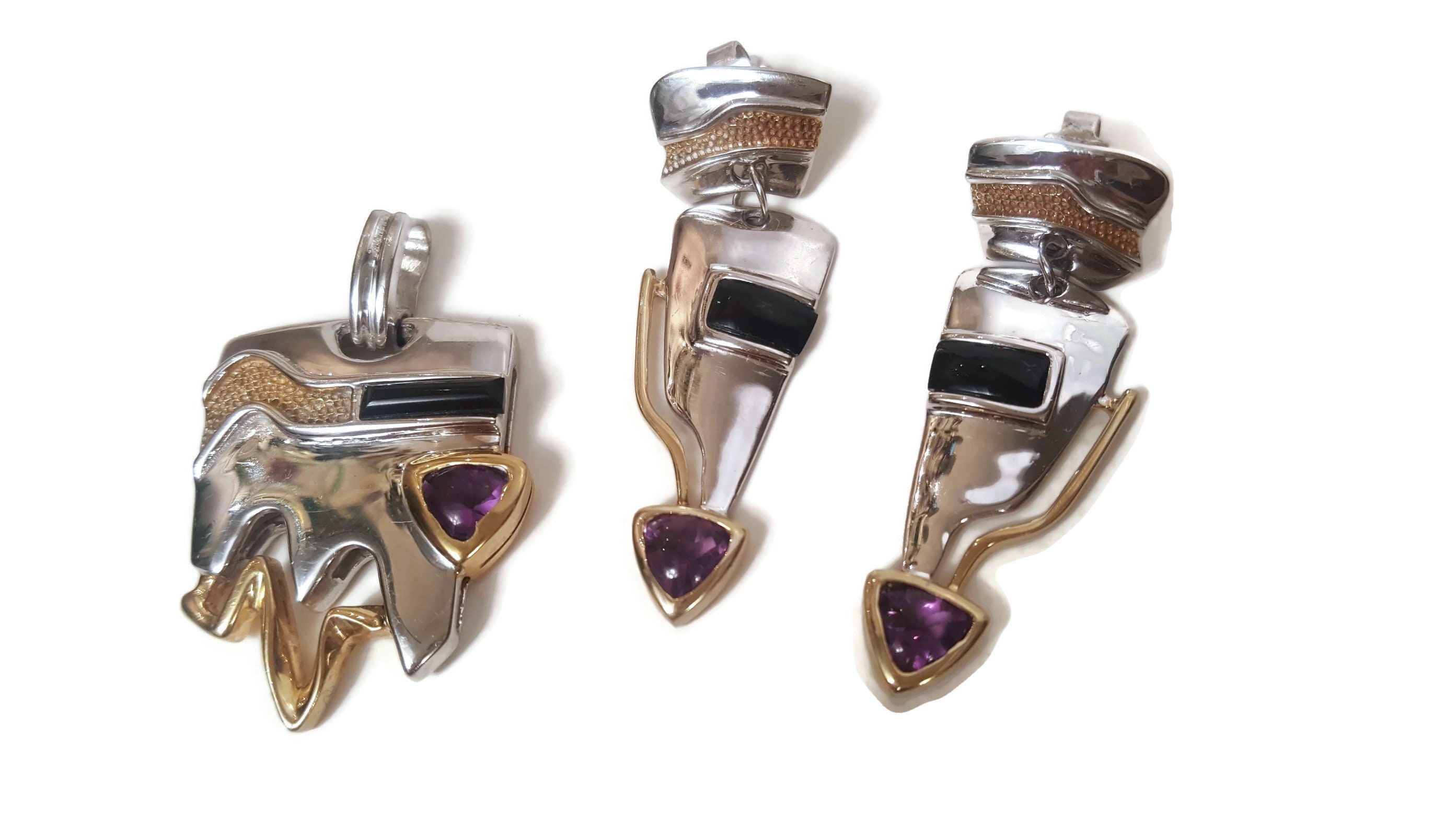 Vintage Bracelet Charms Hearts Silver Metal Valentine Horizon Jewelry  Company HJC New York 