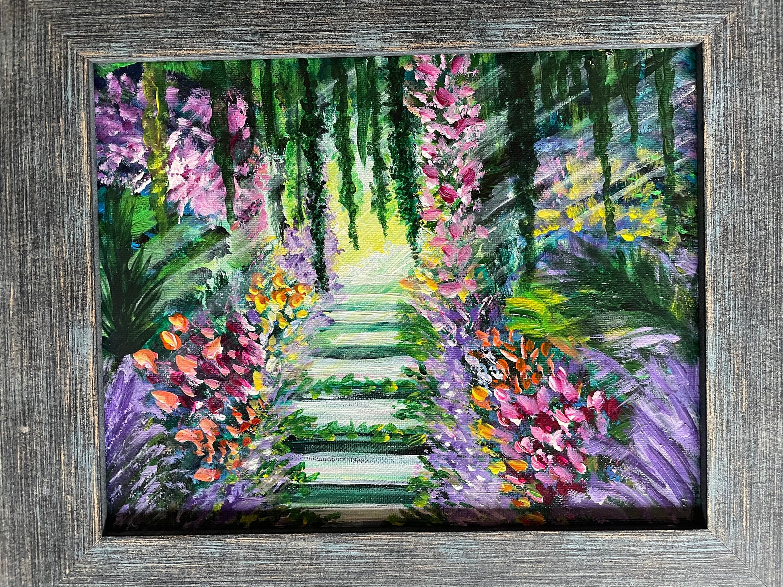 My Serene and Secret Garden an original acrylic painting by Etsy