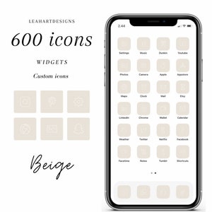 600+ Beige Minimalistic App Icon Pack | IOS 14 | Beige Minimalistic | Widgets | Customize | homescreen | Widgetsmith | Thin Icon |