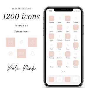 1200+ minimalistic pink and white app icons | aesthetic homescreen | icon covers | IOS 14/15 | widgets | free custom icons | minimal theme |