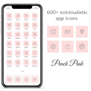 600+ Peach Pink Minimalistic App Icon Pack | IOS 14 | Peach Pink Minimalistic | Widgets | Customize | homescreen | Widgetsmith | Thin Icon |
