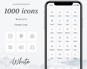 1000+ minimalistic white and black app icons | aesthetic homescreen | icon covers | IOS 14/15 | widgets | free custom icons | minimal theme|