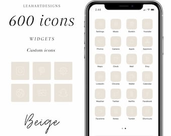 600+ Beige Minimalistic App Icon Pack | IOS 14 | Beige Minimalistic | Widgets | Customize | homescreen | Widgetsmith | Thin Icon |