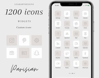 Minimalist Parisian App Icons | Aesthetic iOS Theme (Digital Download)