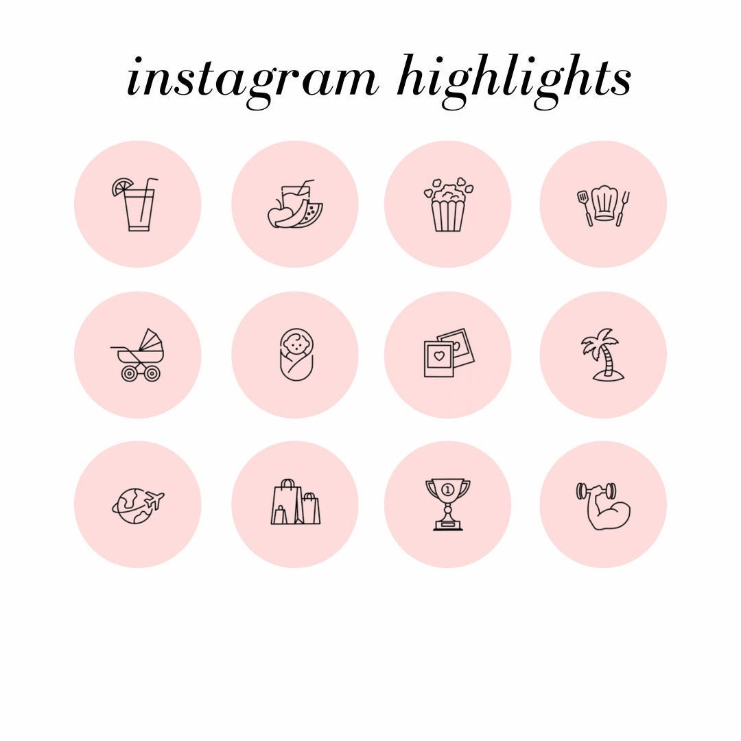 100 Peach Pink Instagram Highlights Highlight Covers IOS - Etsy
