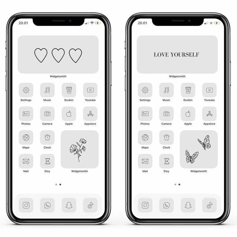 900 Light Gray Minimalistic App Icon Pack / IOS 14 / Light Etsy