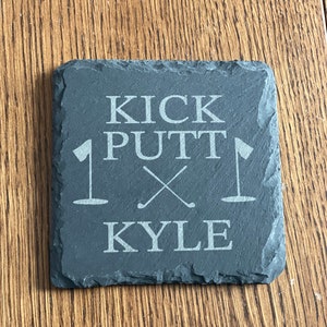 Golfer Coaster, Golf Bar Gift, Home Brew Gift, Bar Coasters,Custom Coaster, Slate Coasters,Slate Gift