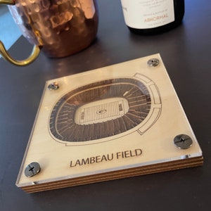 Football Layered Coaster (Set of 2), 3D Wood Coaster, Sports Coaster, Sports Gift, Football Gift, Man Cave, Gift for Him