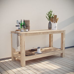 Outdoor kitchen island, DIY plan, pdf download, beginner-friendly, blueprints, imperial and metric versions
