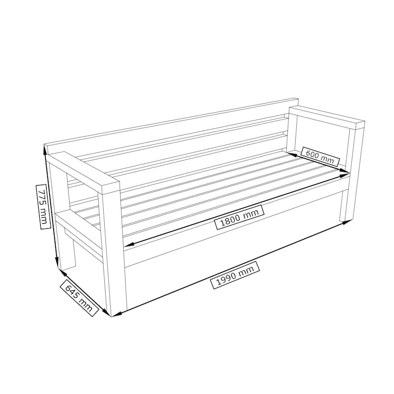 Build Plans Outdoor Sofa DIY Couch Etsy