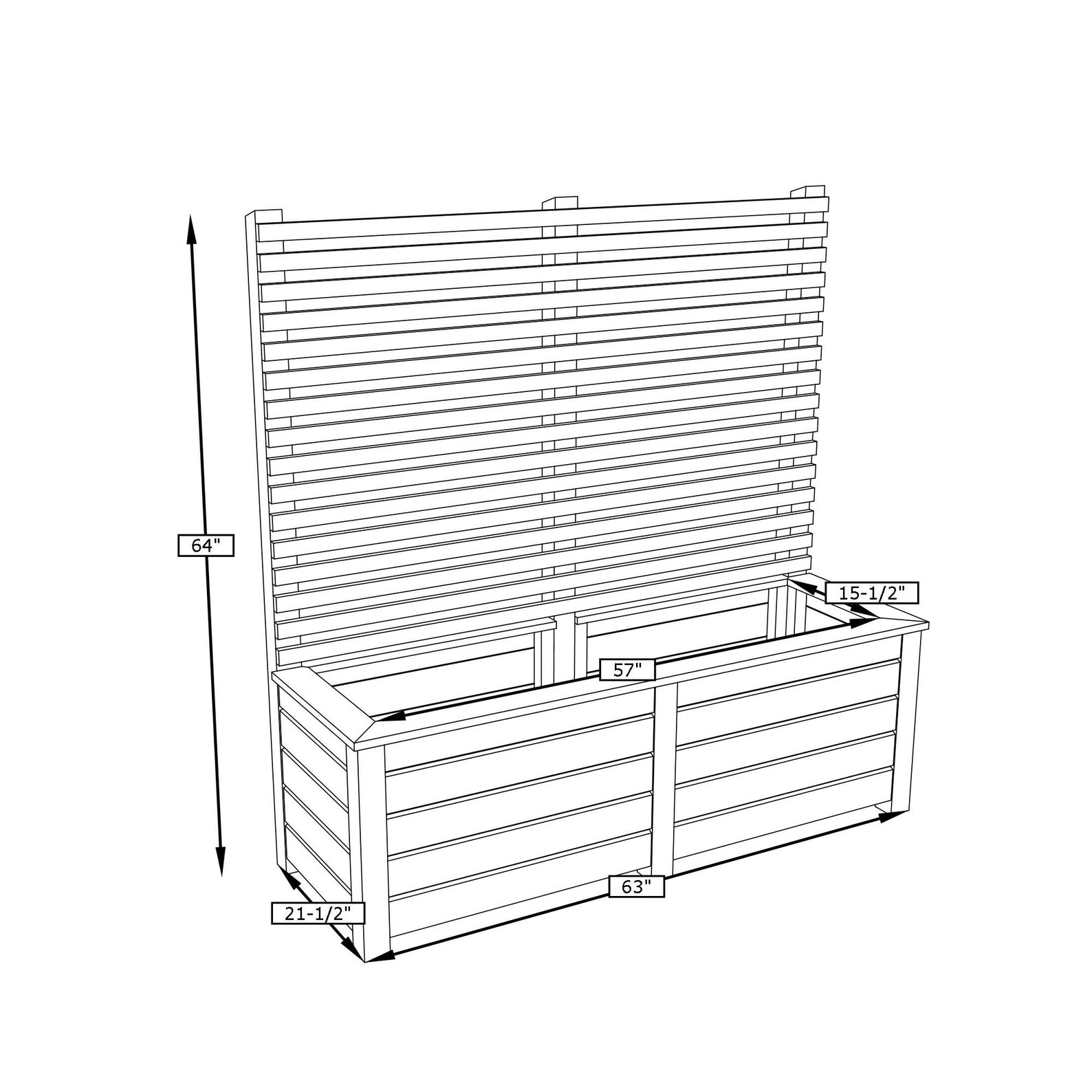 Build Plans Large Planter Box With Screen DIY Imperial/us Etsy