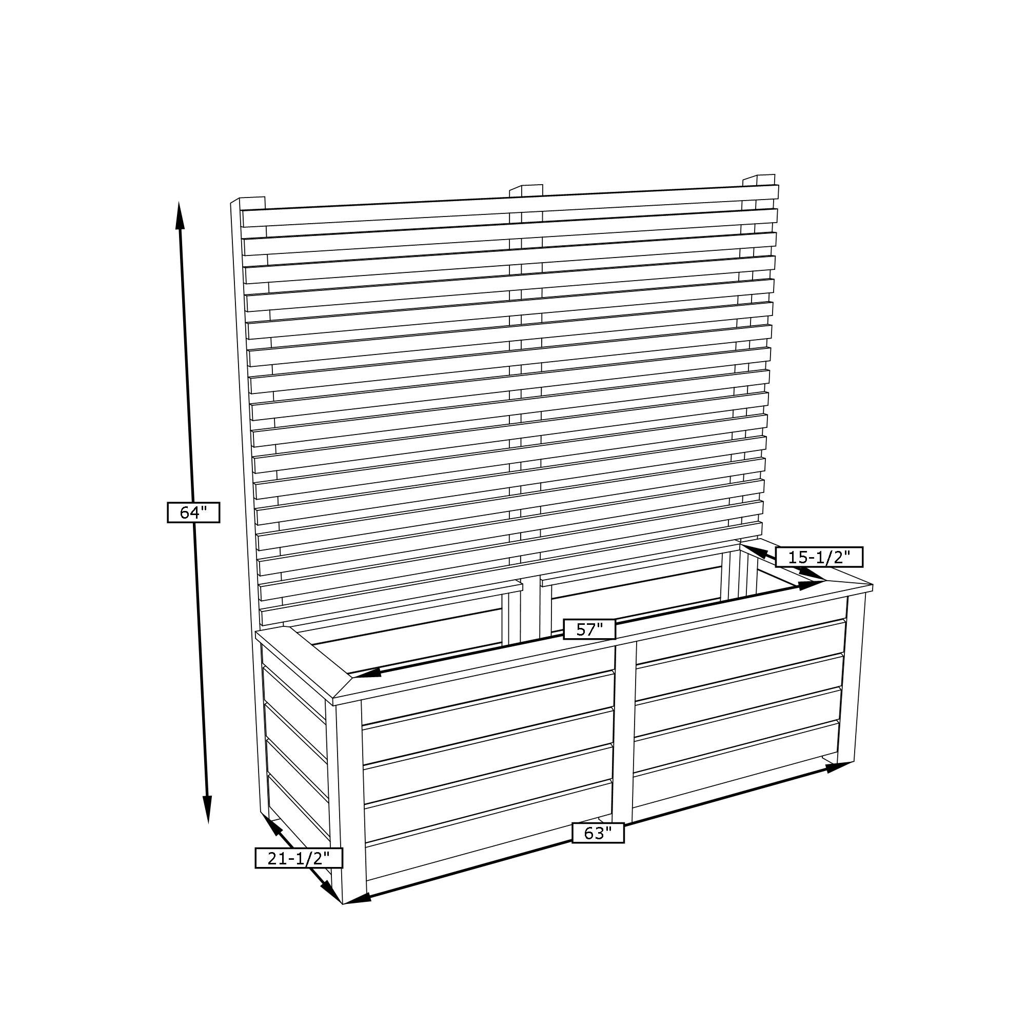 Build Plans Large Planter Box With Screen DIY Imperial/us Etsy