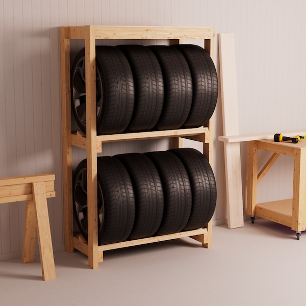 Tire Storage Rack Build plan DIY