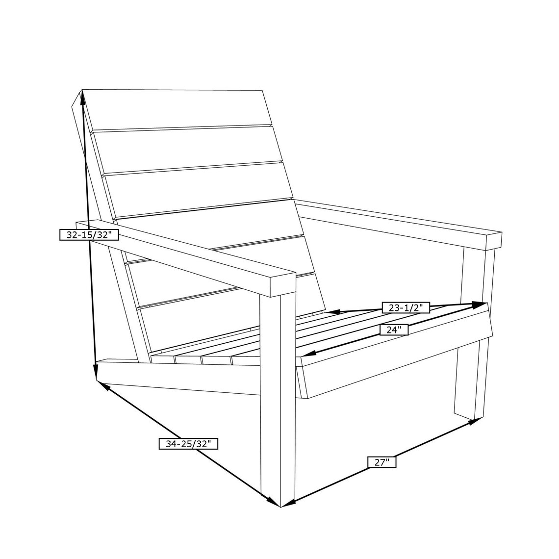 DIY Plans Modern Adirondack Chair Etsy
