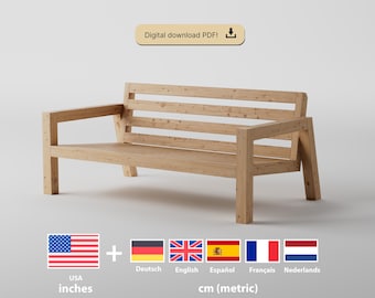 Patio Sofa DIY Plan: Beginner-Friendly Outdoor Furniture (PDF Download, Imperial & Metric)
