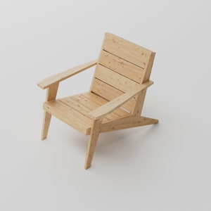 PDF-download, Modern Adirondack chair, DIY plan, beginner-friendly, blueprints, imperial and metric versions image 4
