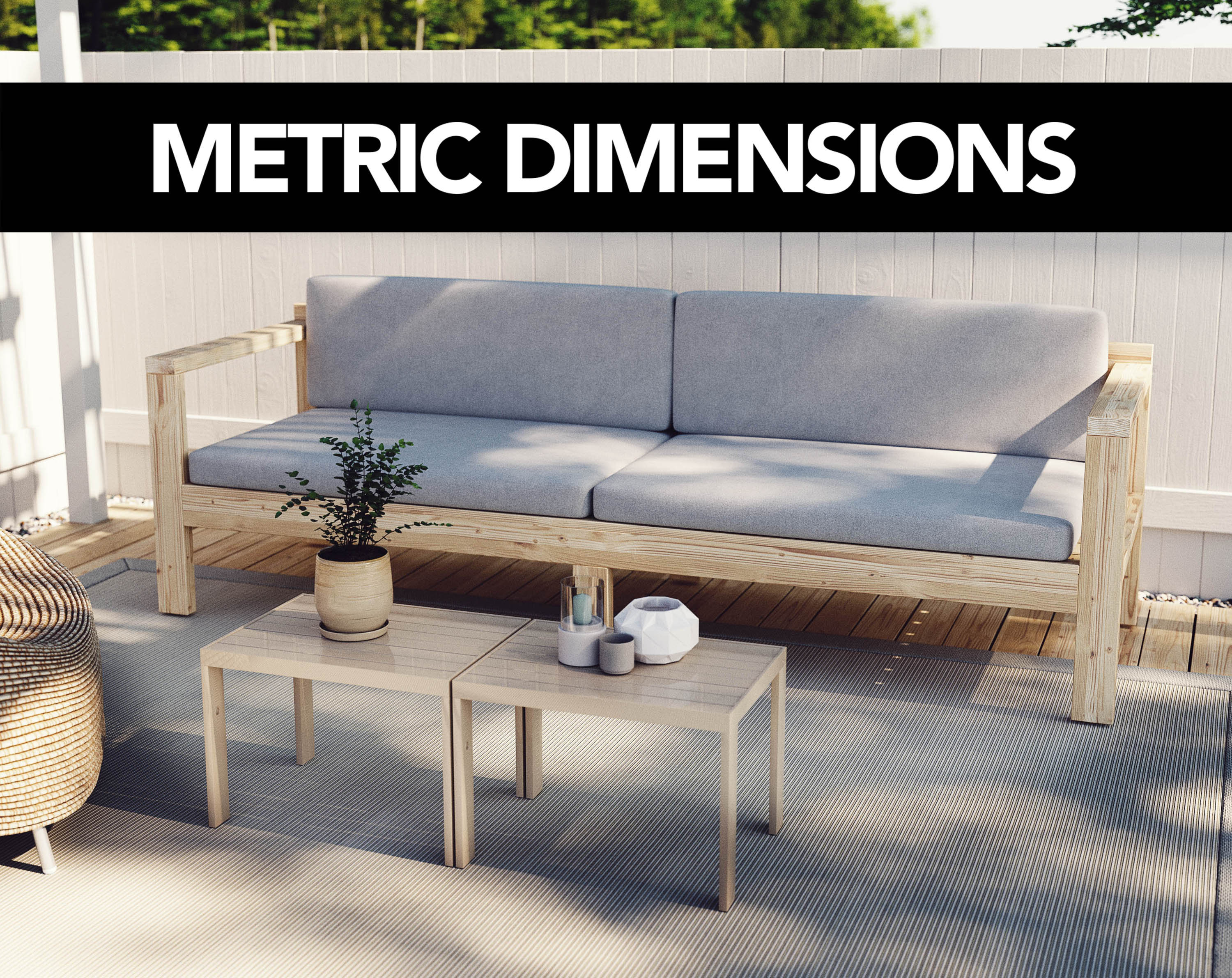 Build Plans XL Outdoor Sofa DIY Extra Large Couch Metric Etsy