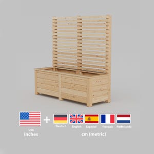 Großer Pflanzkasten mit Spalier – Bauanleitung PDF, Schritt-für-Schritt DIY Plan (auf Deutsch)