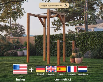 DIY Outdoor Gym Plan: Pull-Up & Dips Bar (PDF Download, Imperial/Metric