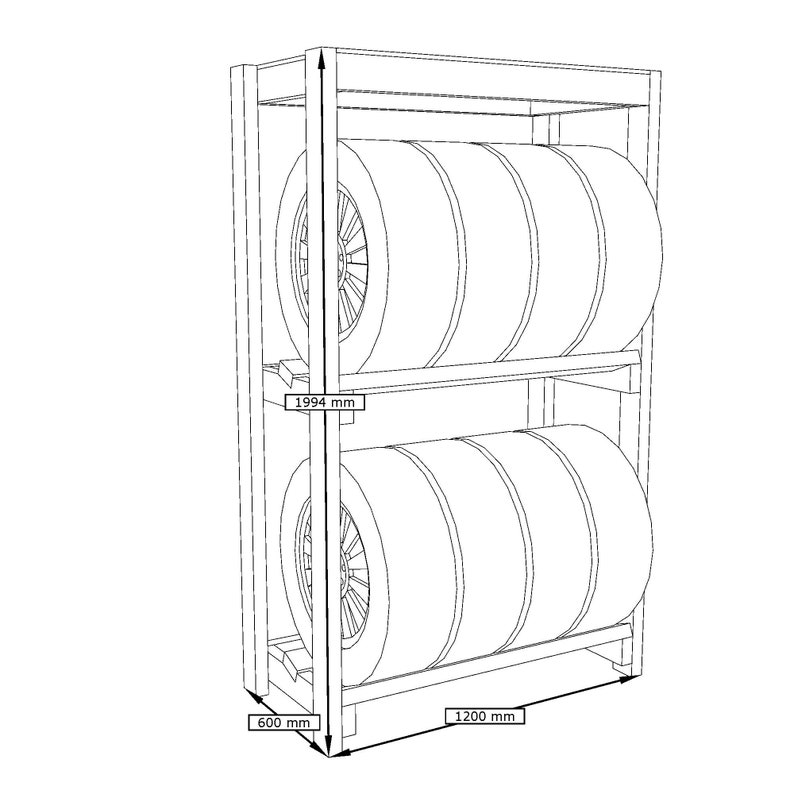 Car Rack Blueprint Tire Storage Rack, DIY Plan, Pdf Download, Beginner-friendly ...