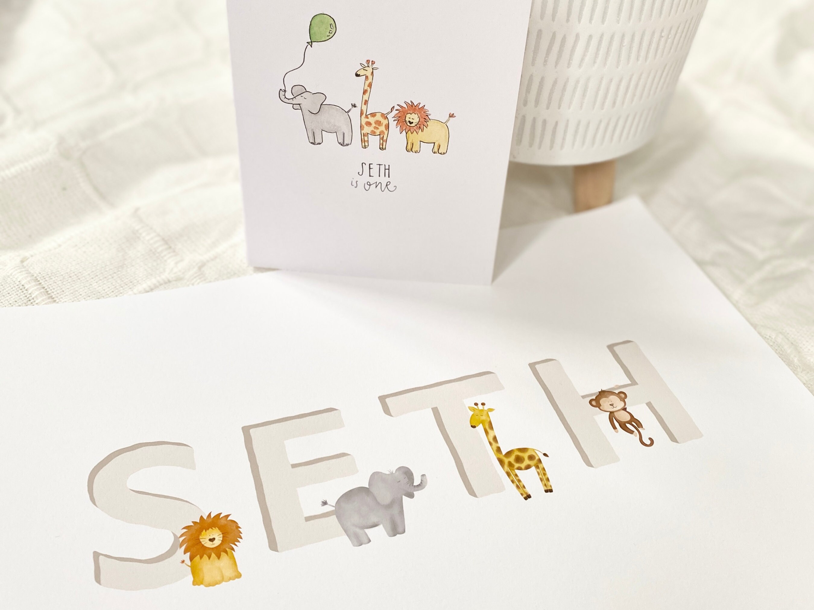 Jungle Animals Baby Name Print | Personalised Name Sign | Nursery Wall ...