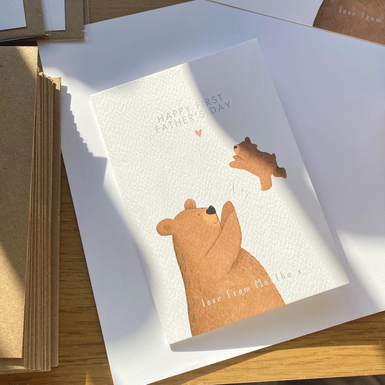 Personalised First Father's Day Card | Love from Baby | Card for Daddy image 2