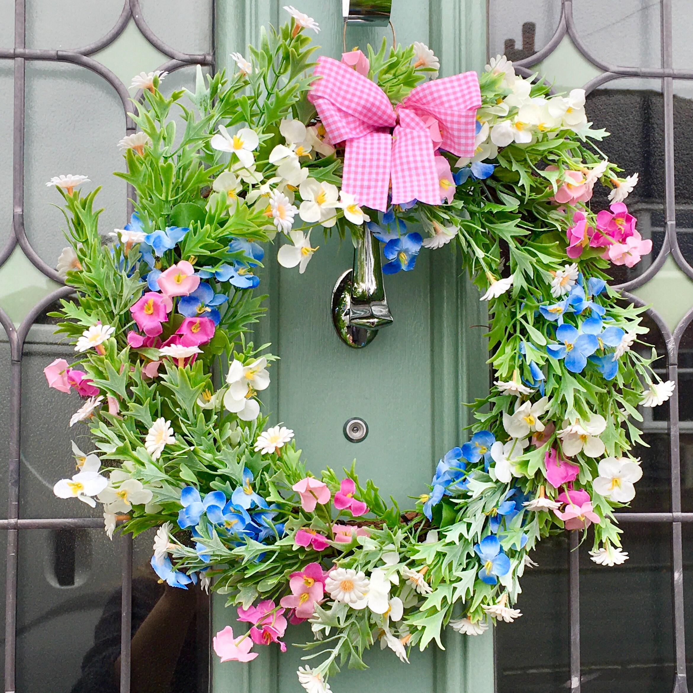 Delicate Floral Door Wreath Artificial Flowers Etsy