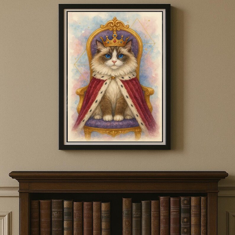 Printable Ragdoll Cat Art - A4 А3 Digital Download - Soft Watercolor ...