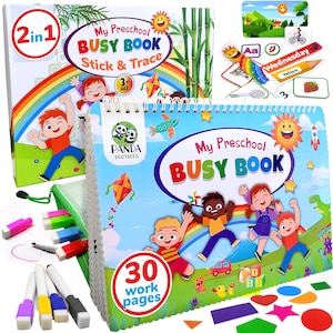 Montessori Toys Busy Book - Montessori Toys for 3 4 5 6 Year Old Kids, Learning Sensory Bin Toys, Waldorf Toys, STEM Toys