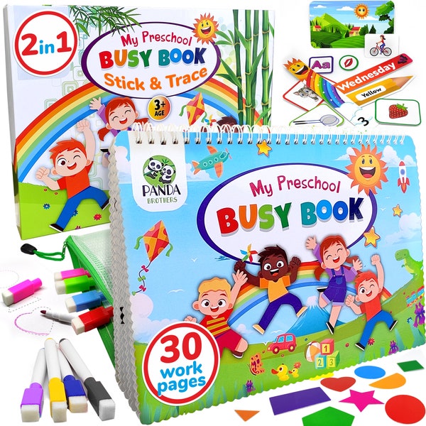 Montessori Toys Busy Book - Montessori Toys for 3 4 5 6 Year Old Kids, Learning Sensory Bin Toys, Waldorf Toys, STEM Toys