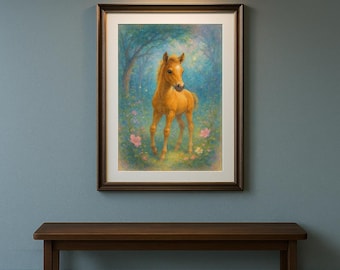 Printable American Quarter Horse Art - А3 A4 Digital Download - Wild West Wall Decor