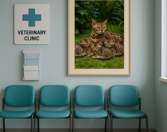 Printable Bengal Cat Art - A4 А3 Digital Download - Exotic Spotted Cat Portrait