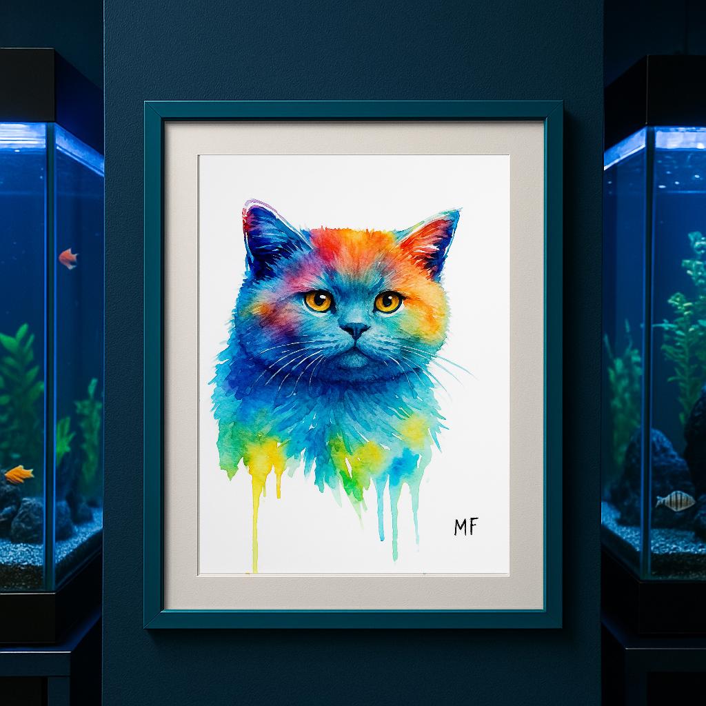 Printable British Shorthair Cat Art - A4 А3 Digital Download - Charming ...