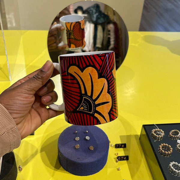 Kaffeetasse mit afrikanischem Design (Waxprint)